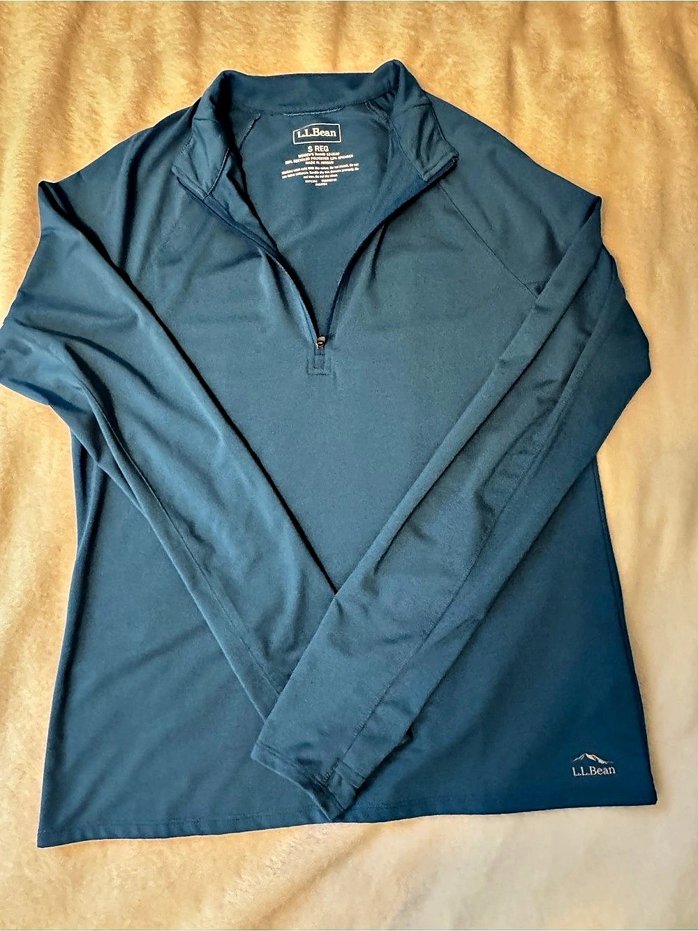 L.L.Bean Women'Small Access Trail Pullover, Long-Sleeve Quarter-Zip Blue Size